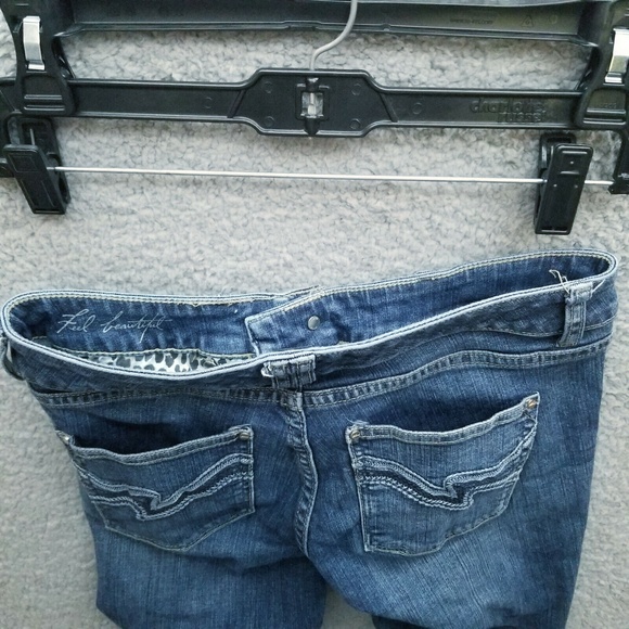 White House Black Market 00S Blanc Blue Solid Bootcut Jeans 28" 29.75" 7.75" - Picture 11 of 12